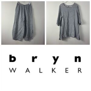 Bryn Walker Oliver Pant Set Womens M 100% Linen Lightweight Boho Lagenlook
